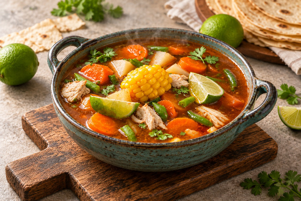 Cómo hacer caldo tlalpeño con pollo paso a paso