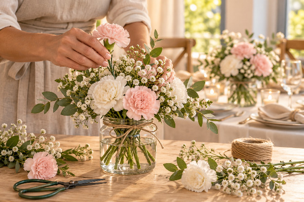Cómo hacer un centro de mesa para boda elegante