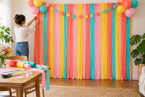 Cómo hacer un fondo para fotos de fiesta